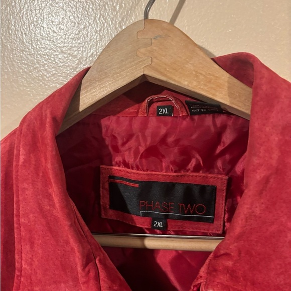 Phase two vintage 100% western suede leather candy apple red zipup jacke… - Picture 3 of 7
